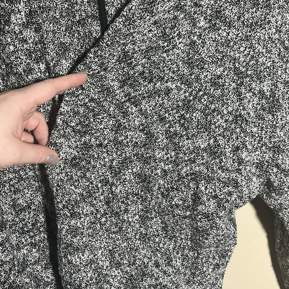 American Eagle Black White Marled Knit Cardigan Sweater | Small - Picture 2 of 4
